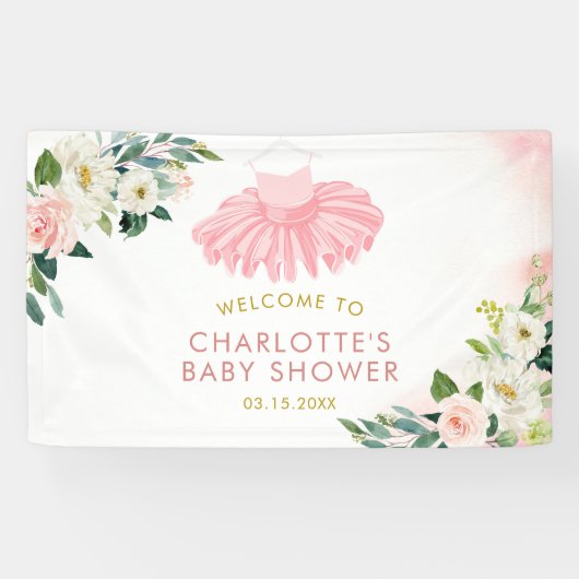Ballerina Tutu Baby shower grote banner (Horizontaal)