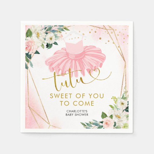 Ballerina Tutu Baby shower Papier Servet (Voorkant)