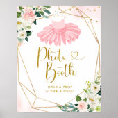 Ballerina Tutu Baby shower Photo Booth Sign Poster (Voorkant)