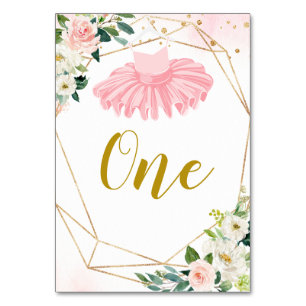 Ballerina Tutu Baby shower Tafelnummer