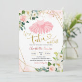 Ballerina Tutu Baby Shower Uitnodiging (Staand voorkant)