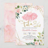 Ballerina Tutu Baby Shower Uitnodiging (Voorkant / Achterkant)