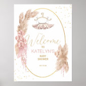 Ballerina Tutu Baby shower Welkom Poster (Voorkant)