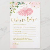 Ballerina Tutu Baby shower Wensen voor Baby (Voorkant)