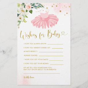 Ballerina Tutu Baby shower Wensen voor Baby