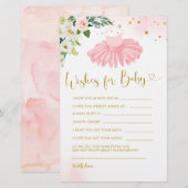 Ballerina Tutu Baby shower Wensen voor Baby (Voorkant / Achterkant)