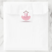 Ballerina Tutu Ballet Pink Girly Elegant  Vierkante Sticker (Tas)