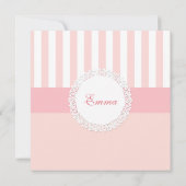 Ballerina Tutu Ballet Pink White Stripes Lace Kaart (Achterkant)