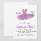 Ballerina TuTu Birthday Uitnodiging (Voorkant / Achterkant)