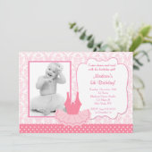 Ballerina Tutu Birthday - uitnodiging (Staand voorkant)