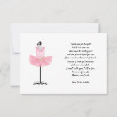 Ballerina Tutu dankjewel briefje met gedicht Kaart (Voorkant)