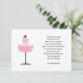 Ballerina Tutu dankjewel briefje met gedicht Kaart (Staand voorkant)