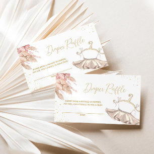 Ballerina Tutu Diaper Raffle Invitation Enclosure Informatiekaartje