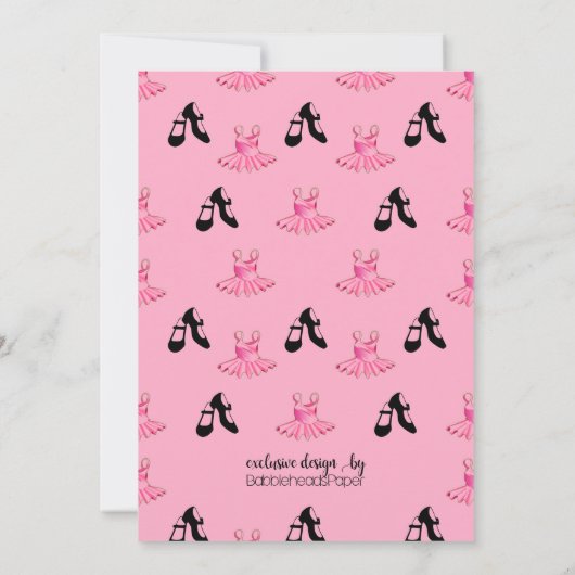 Ballerina Tutu en Shoes Birthday Girl Invitation Kaart (Achterkant)