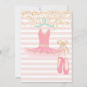 ballerina tutu Gold glitter confetti 1st verjaarda Kaart (Achterkant)