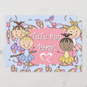 Ballerina Tutu Leuke Verjaardag Uitnodiging (Voorkant / Achterkant)