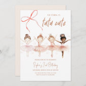 Ballerina Tutu Leuke verjaardagsuitnodiging Kaart (Voorkant / Achterkant)