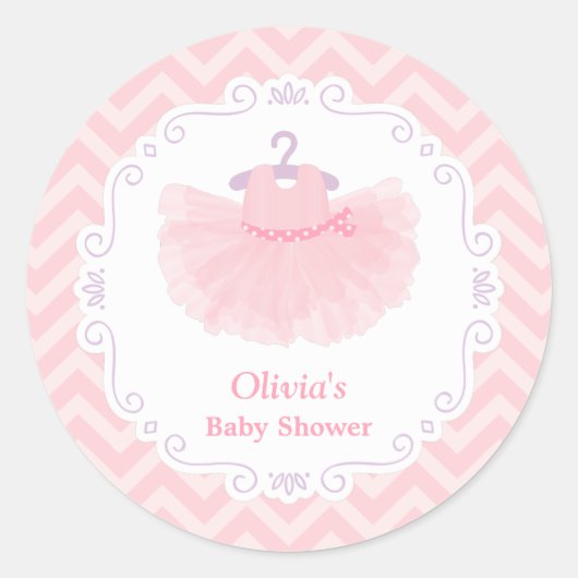 Ballerina Tutu Meisje Baby shower Decor Stickers (Voorkant)