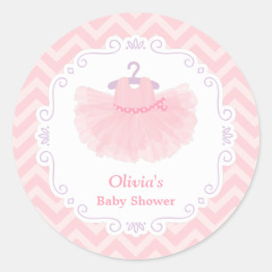 Ballerina Tutu Meisje Baby Shower Decoratie Sticke Ronde Sticker