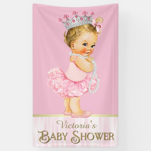 Ballerina Tutu Pearl Baby shower Spandoek (Verticaal)
