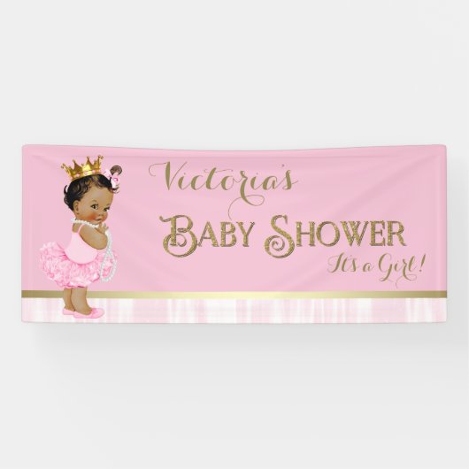 Ballerina Tutu Pearl Baby shower Spandoek (Horizontaal)
