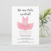 Ballerina Tutu Pink Baby shower Uitnodiging (Staand voorkant)