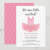 Ballerina Tutu Pink Baby shower Uitnodiging (Voorkant / Achterkant)