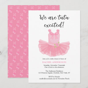 Ballerina Tutu Pink Baby shower Uitnodiging