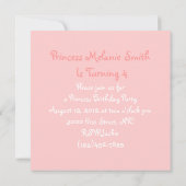 Ballerina Tutu Prinses Verjaardagsfeest uitnodigin Kaart (Achterkant)