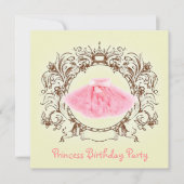 Ballerina Tutu Prinses Verjaardagsfeest uitnodigin Kaart (Voorkant)