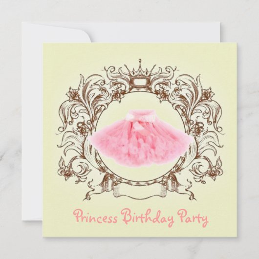 Ballerina Tutu Prinses Verjaardagsfeest uitnodigin Kaart (Voorkant)