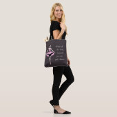  Ballerina & Tutu Quote Donkergrijs Tote Bag (Op model)