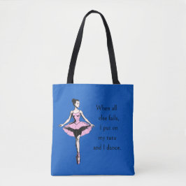  Ballerina & Tutu Quote Kobalt Blauw Tote Bag