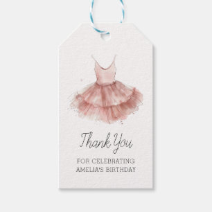 Ballerina Tutu Schattige Ballet Roze Script Verjaa Cadeaulabel