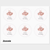 Ballerina Tutu Schattige Ballet Roze Script Verjaa Ronde Sticker (Vel)