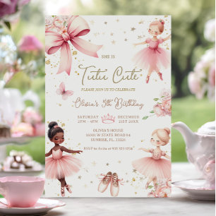 Ballerina Tutu Schattigee Roze Boog Verjaardagsuit Kaart