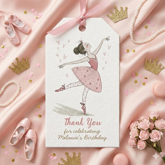 ballerina tutu verjaardagsfeestje cadeaulabel