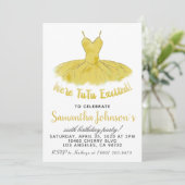 Ballerina TuTu verjaardagsuitnodiging Kaart (Staand voorkant)