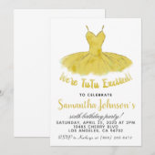 Ballerina TuTu verjaardagsuitnodiging Kaart (Voorkant / Achterkant)