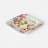 Ballerina Twinkle Toes Twin Beren Verjaardagsfeest Papieren Bordje (Gebogen)