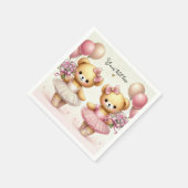 Ballerina Twinkle Toes Twin Beren Verjaardagsfeest Servet (Hoek)