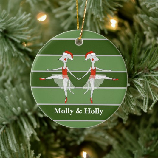 Ballerina Twins Kerst Special Keramisch Ornament (Boom)