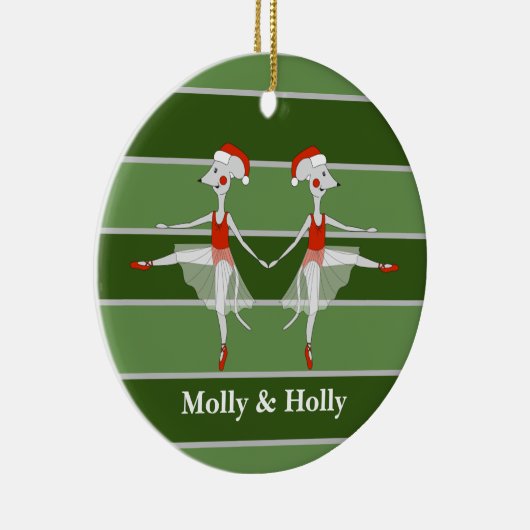 Ballerina Twins Kerstmis Special Keramisch Ornament (Rechts)