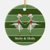 Ballerina Twins Kerstmis Special Keramisch Ornament (Voorkant)