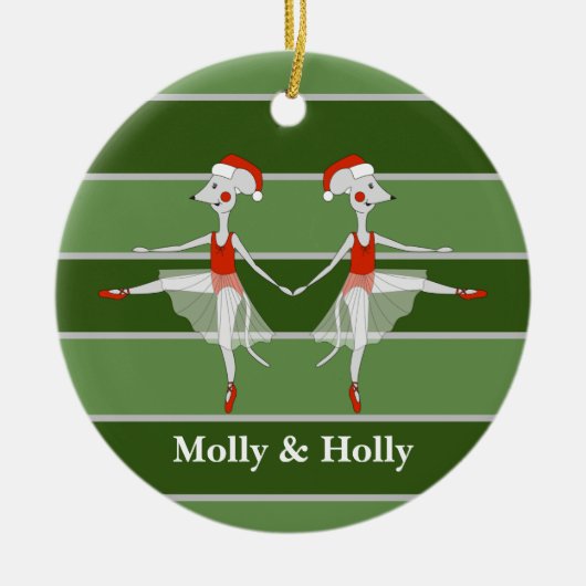 Ballerina Twins Kerstmis Special Keramisch Ornament (Voorkant)