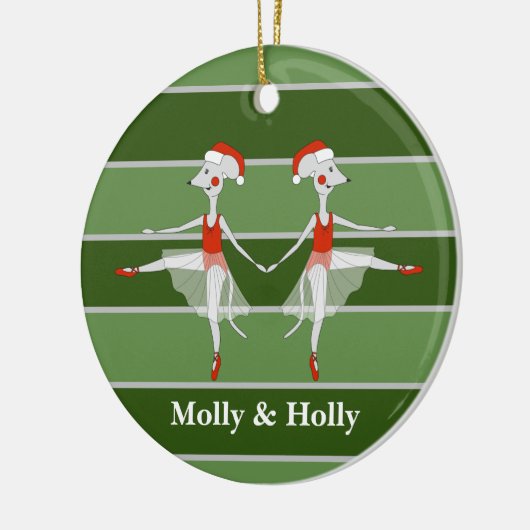 Ballerina Twins Kerstmis Special Keramisch Ornament (Links)
