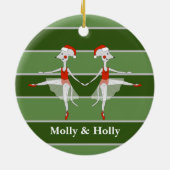 Ballerina Twins Kerstmis Special Keramisch Ornament (Achterkant)