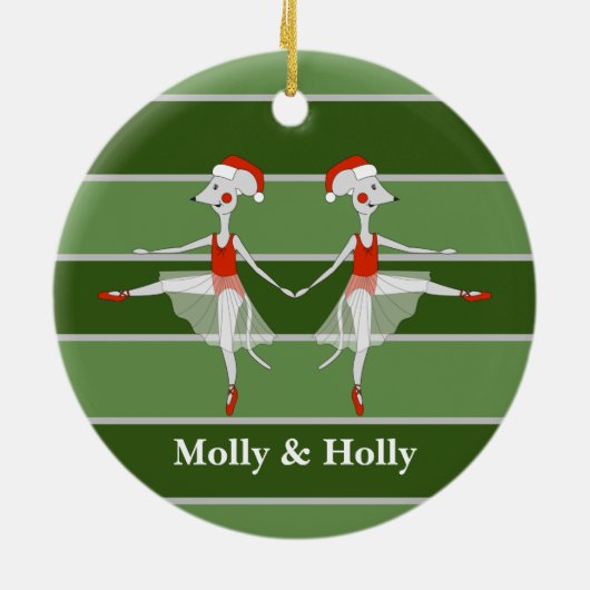 Ballerina Twins Kerstmis Special Keramisch Ornament (Achterkant)