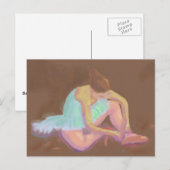 Ballerina Tying her Shoes, Briefkaart (Voorkant / Achterkant)