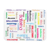 Ballerina Typografie Flexible Photo Magnet Magneet (Horizontaal)
